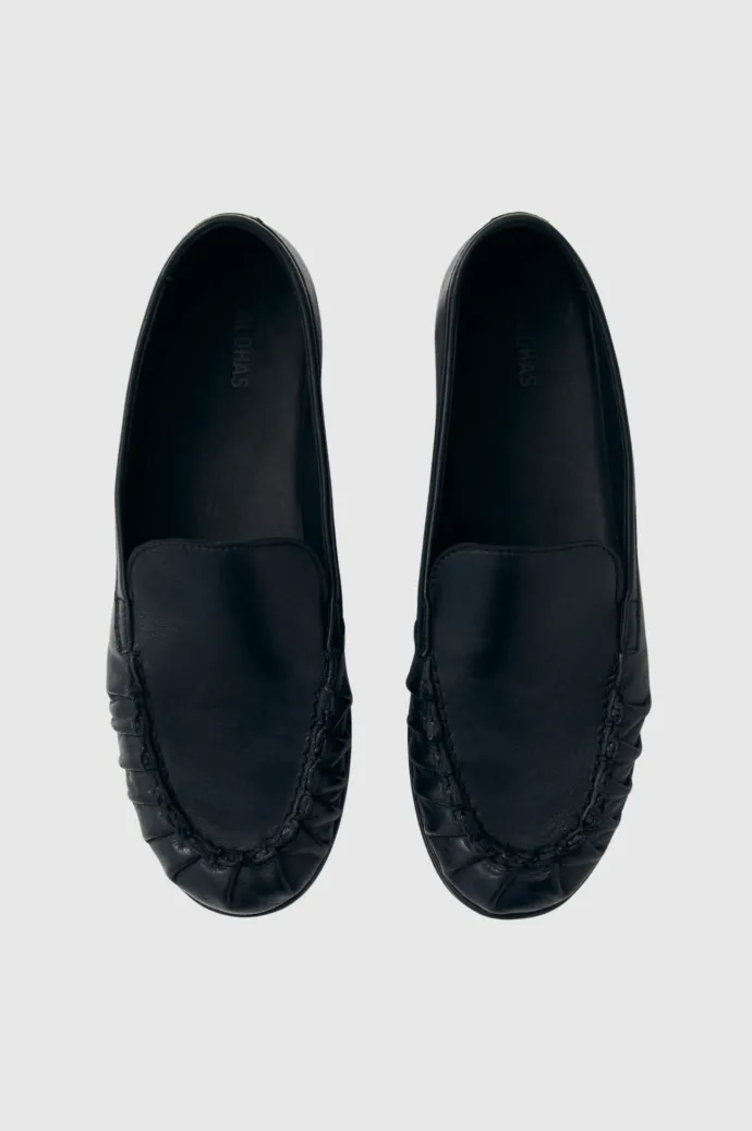 Alohas - Marty Black Leather Loafers