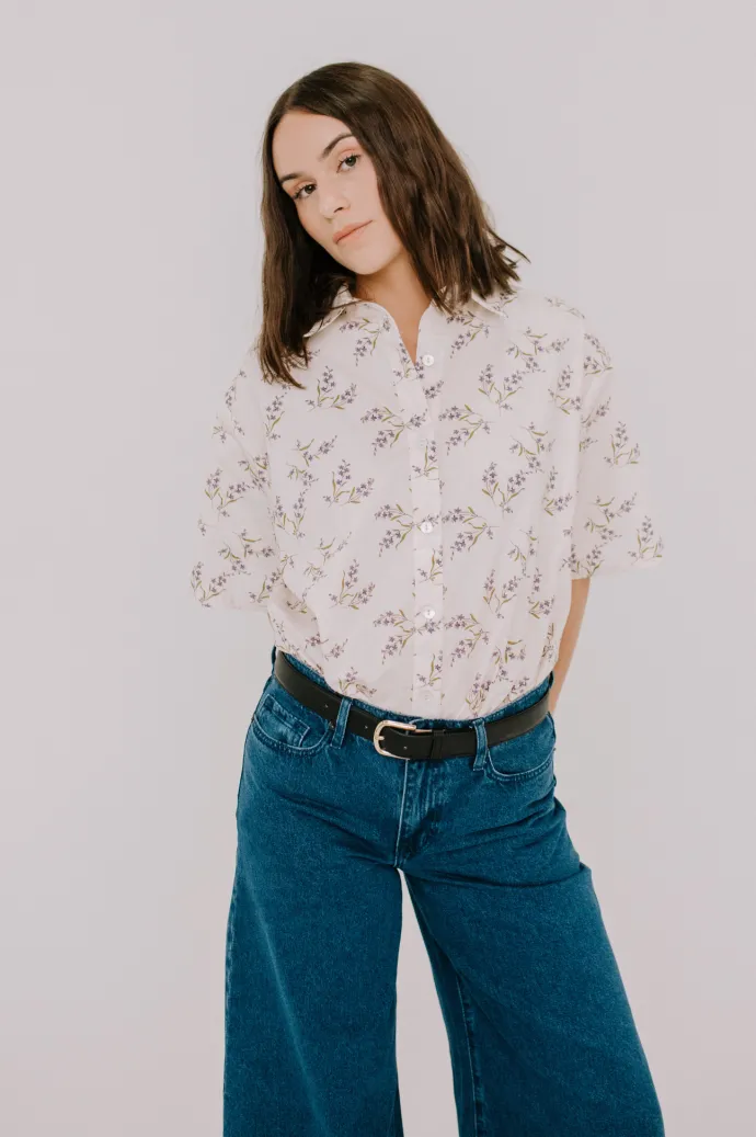 Annie - Jasper Shirt - Winter White Floral