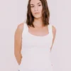 Annie - Juni Ribbed Tank - White