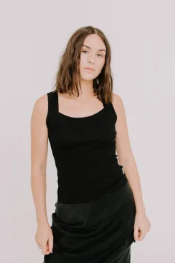 Annie - Juni Ribbed Tank - Black