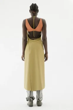 Baserange - Apron Dress - Sophos Green