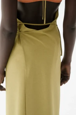 Baserange - Apron Dress - Sophos Green