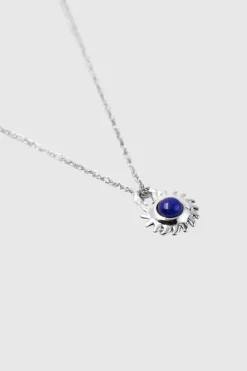 Brie Leon - Venus Locket Pendant - Silver/Lapis