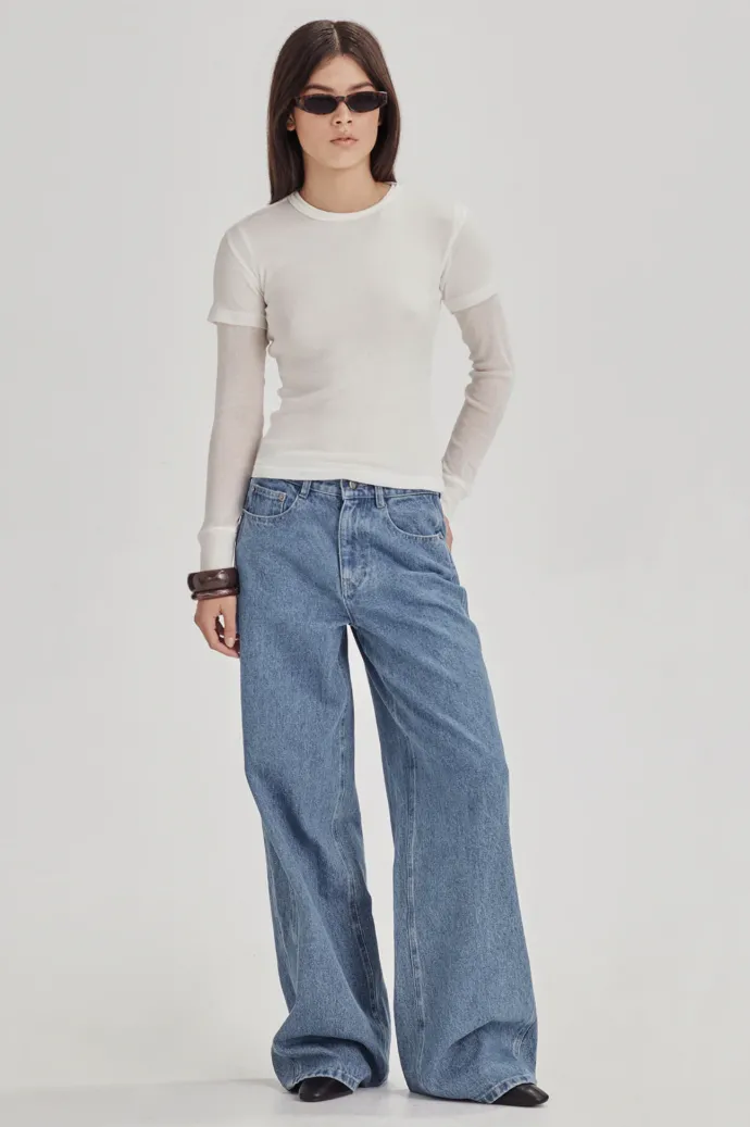 Commoners - Ultrafine LS Layer Tee - White