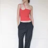 Del Villar - Straps Knit Top - Red