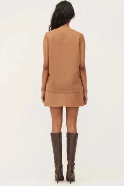 Dominique Healy - Bias Miniskirt - Beige - Camel