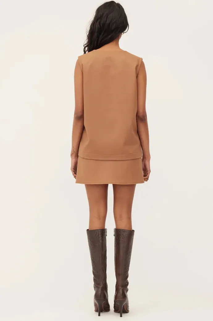 Dominique Healy - Bias Miniskirt - Beige - Camel