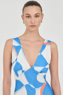 Friend Of Audrey - Evelyn Cupro Panel Dress - Wave