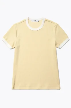 Kloke - Veil Rib Tee - Butter w Ecru Bind