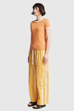 Kloke - Veil Rib Tee - Pastel Orange w Ecru Bind
