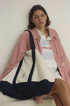 LAST ONE | Commonplace - CPD Classico XL Tote - Navy/White