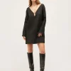 LAST ONE | Dominique Healy - Coco Dress - Black Swirl Jacquard