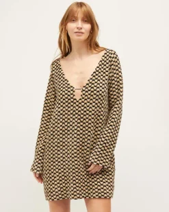 LAST ONE | Dominique Healy - Coco Dress - Zig-Zag Velvet