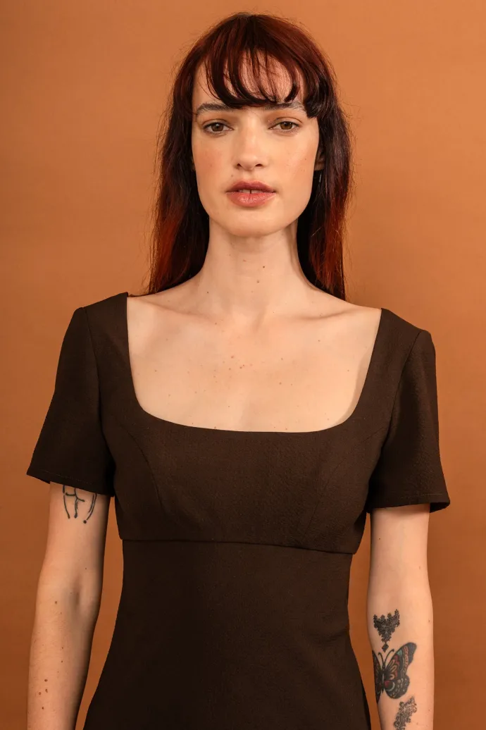 LAST ONE | Penny Sage - Nay Dress - Chocolate
