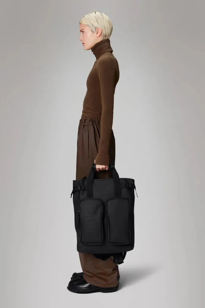 LAST ONE | Rains - Texel Tote Backpack - Black