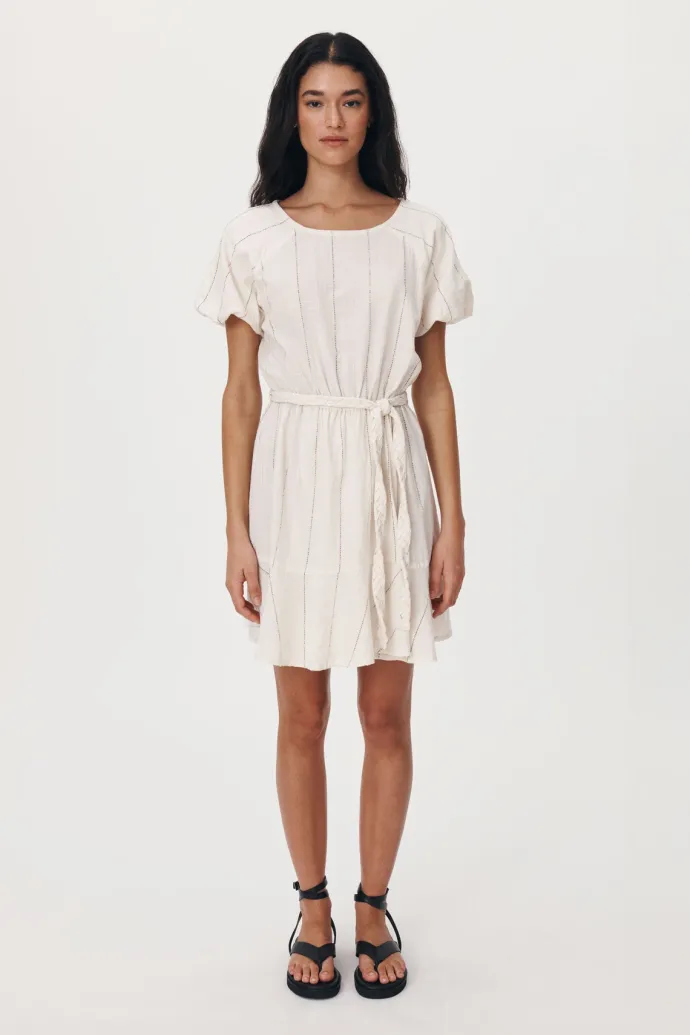 LAST ONE | ROWIE - Dara Stripe Minidress - Natural