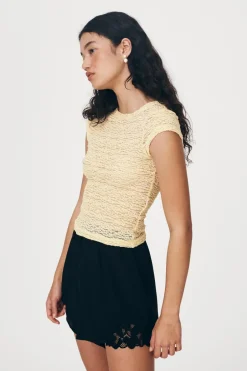 LAST ONE | ROWIE - Galo Lace Tee - Lemon