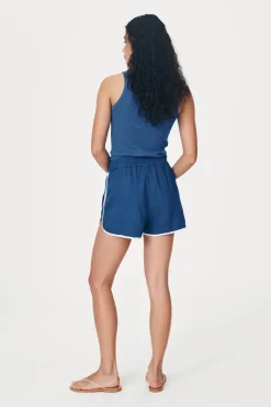 LAST ONE | ROWIE - Vera Linen Shorts - Cobalt Blue