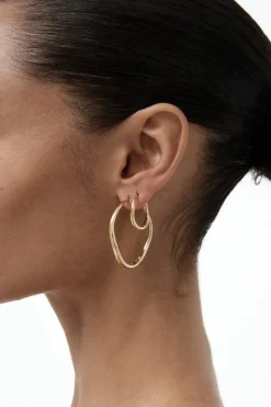 Nina Gordon - Momento Large Hoops - Gold