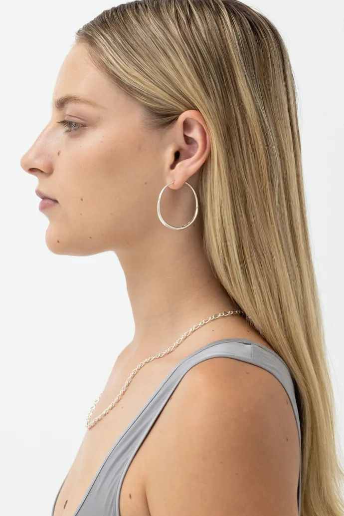 Nina Gordon - Momento Large Hoops - Silver