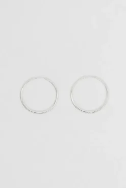 Nina Gordon - Momento Large Hoops - Silver