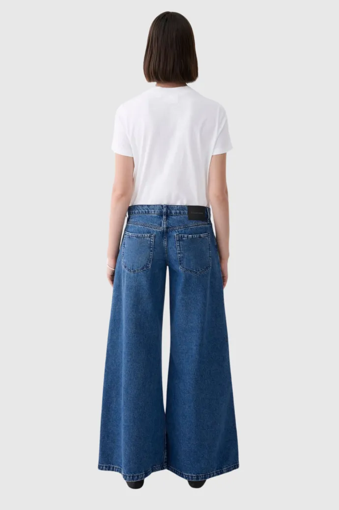 Outland Denim - Cayley Mid Wide Jean - Dusk