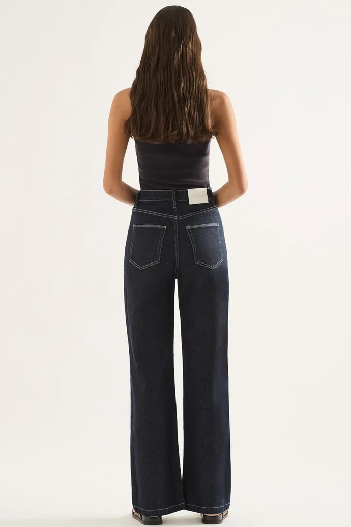 Outland Denim - Ellie High Wide Leg Jean - Rinse