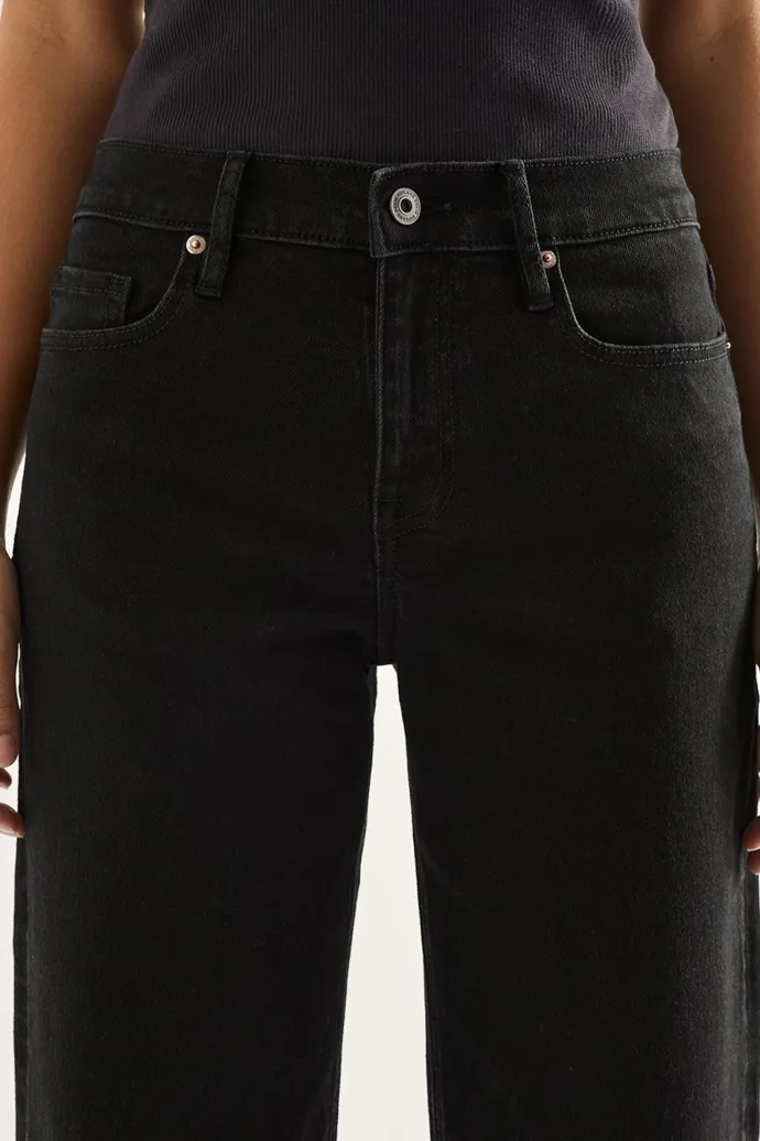 Outland Denim - Mia Mid-Rise Wide Leg Jean - Black