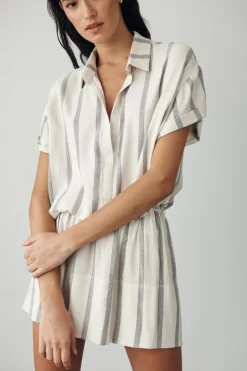 ROWIE - Juni Blouse - Natural & Black Stripe