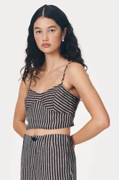ROWIE - Loam Bustier Crop - Brown Stripe