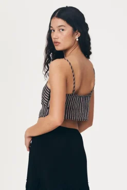ROWIE - Loam Bustier Crop - Brown Stripe