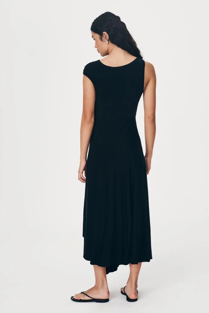 ROWIE - Lorna Drape Midi Dress - Noir