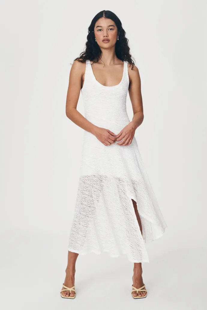 ROWIE - Lorna Lace Midi Dress - Bone