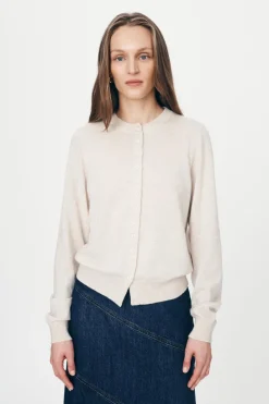 ROWIE - Maeve Merino Knit Cardigan - Oat Marle