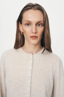 ROWIE - Maeve Merino Knit Cardigan - Oat Marle