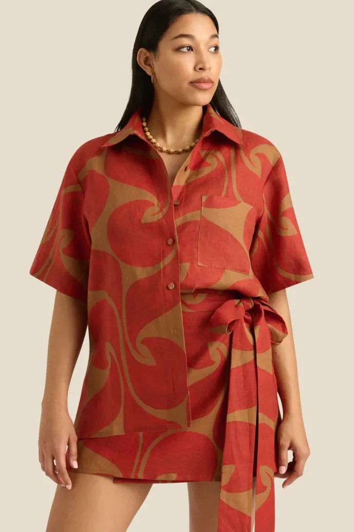 Soleil Soleil - Darcy Shirt - Wave Spice
