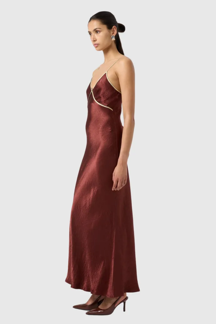Third Form - Crush Contrast Bind Cami Dress - Shiraz/Apple